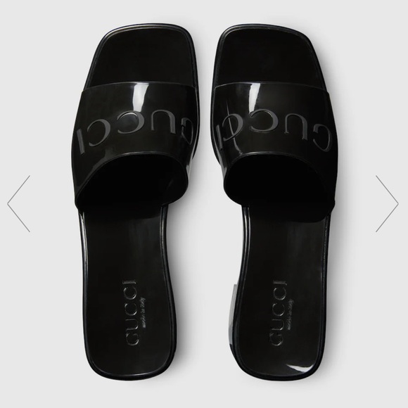 Gucci 41 rubber mid heels in the color black. - Picture 2 of 2
